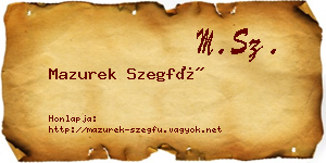 Mazurek Szegfű névjegykártya